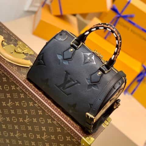 Louis Vuitton LV Speedy Bandoulière 25 豹纹手提包 M58524黑色