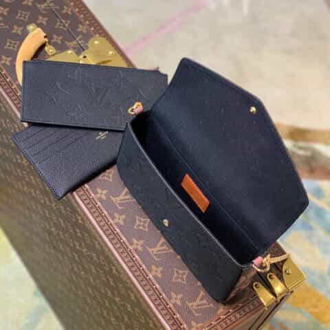 Louis Vuitton LV Félicie Pochette 豹纹三合一链条包 M80679黑色