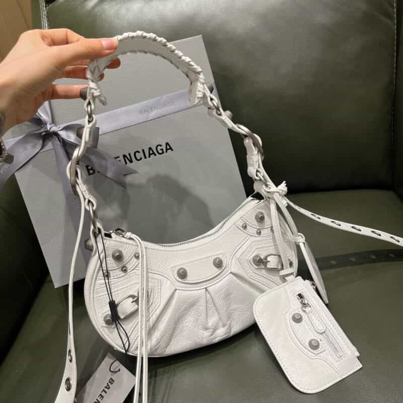 Balenciaga Le Cagole 26 月牙包 671309奶白色