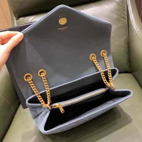 Saint laurent Ysl Lou Lou 31 磨砂皮Y形挎包 459749孔雀蓝