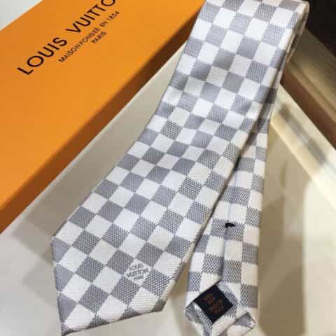LV路易威登100%顶级提花真丝L棋盘格领带