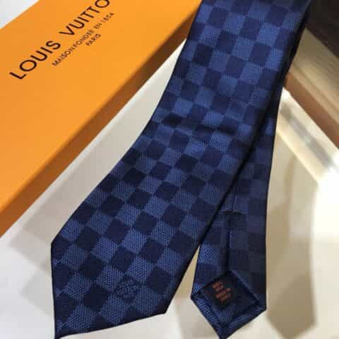 LV路易威登100%顶级提花真丝L棋盘格领带