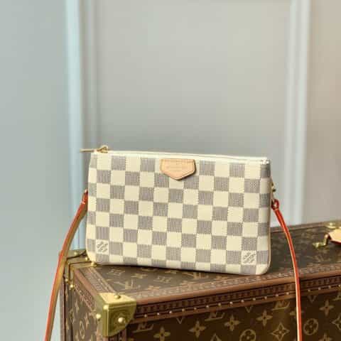 Louis Vuitton LV Double Zip Pochette bag N60460白格
