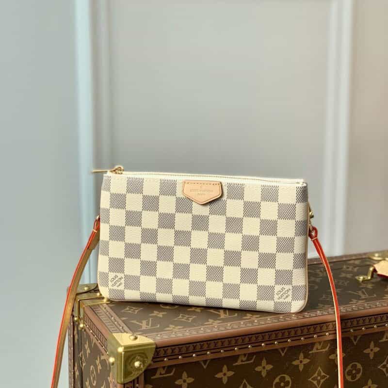 Louis Vuitton LV Double Zip Pochette bag N60460白格