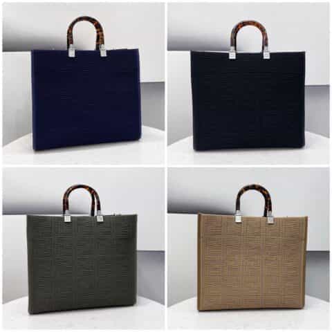 FENDI芬迪网眼布材质3D纹理FFtote手袋8528