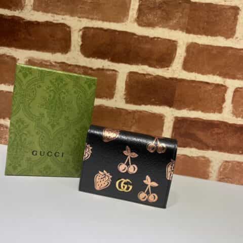GUCCI古驰GG Marmont系列浆果印花卡包456126