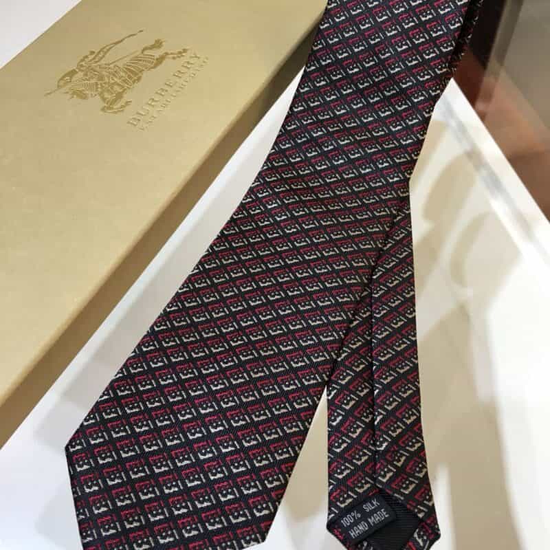 Burberry巴宝莉100%顶级提花真丝B徽标图案领带80371911