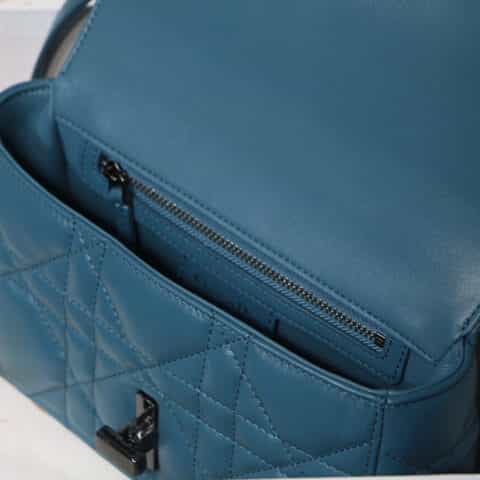 Dior Caro 大藤格纹系列小号肩背包 S8016深海蓝