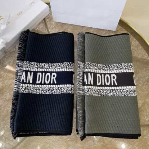 Dior迪奥“CHRISTIAN DIOR”标志条形图案学院风双面围巾14CDO301I985_C540