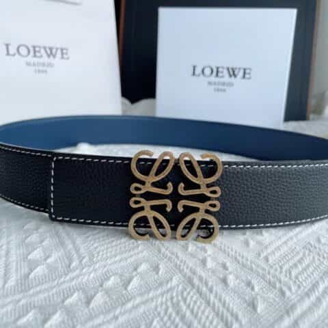 LOEWE罗意威    徽标金属扣复古双面牛皮腰带4.0