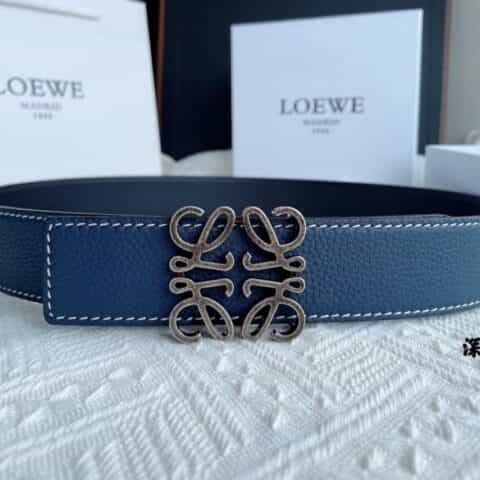 LOEWE罗意威    徽标金属扣复古双面牛皮腰带4.0