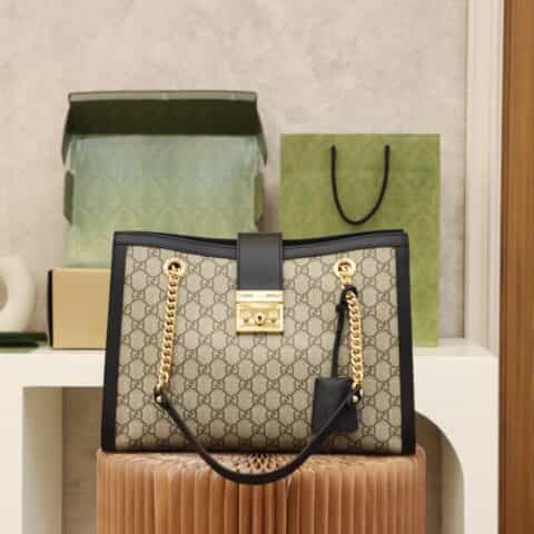 GUCCI 𝐏𝐚𝐝𝐥𝐨𝐜𝐤系列中号肩背包 479197黑色
