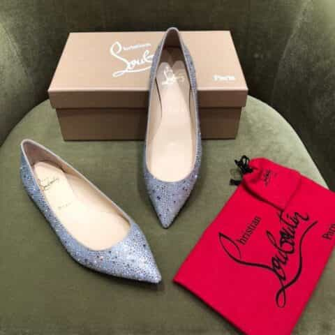 Christian Louboutin   施华洛世奇水晶_意大利A级的真皮大底女士红底鞋