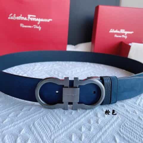Ferragamo 菲拉格慕   进口绒面与荔枝双面可调式腰带