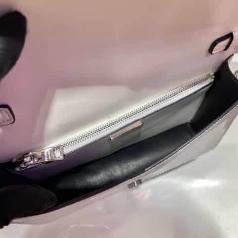 PRADA亮面皮革单肩包 1BD307白色