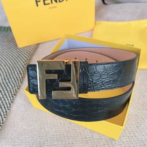 FENDI芬迪    双F”标志徽标精湛工艺金属扣男士4.0cm腰带