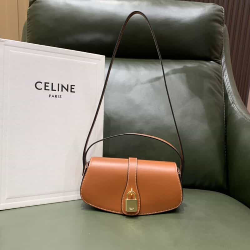 CELINE秋冬最新款mini tabou锁头包 10I592焦糖色