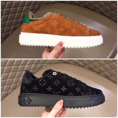 LV/路易威登   最新时尚款，定制磨砂牛皮奢品秋冬情侣羊毛保暖休闲运动鞋