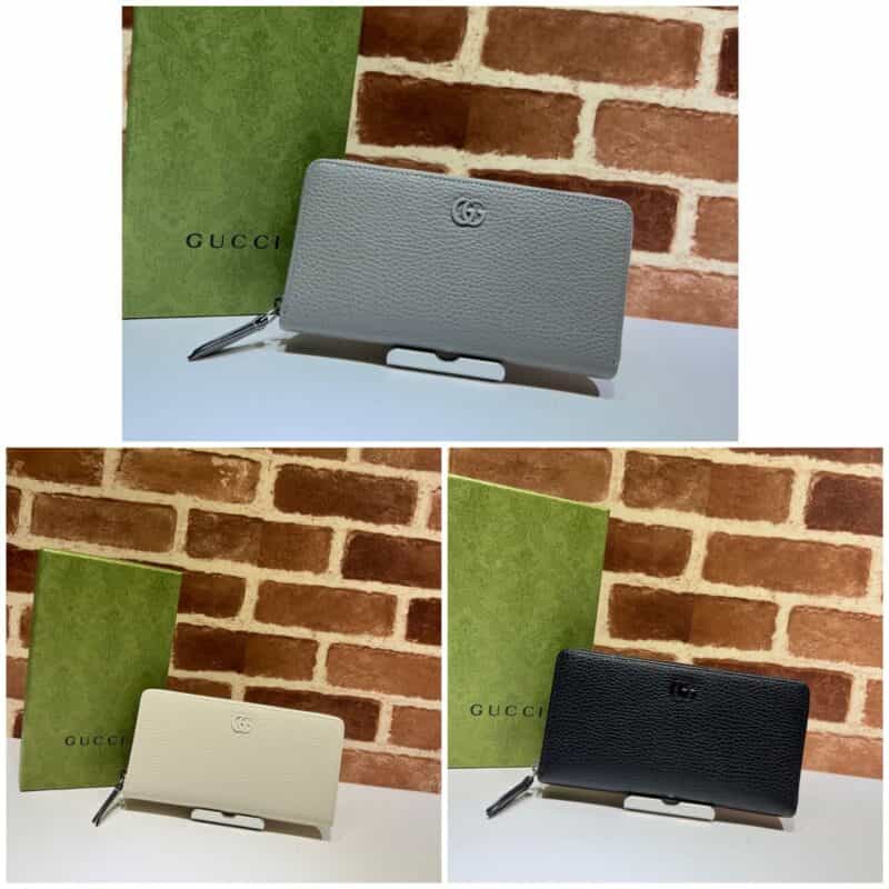 GUCCI古驰皮革全拉链式钱包456117