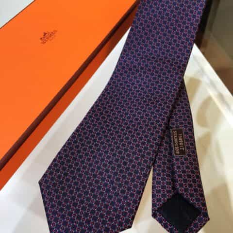 Hermes爱马仕100%顶级斜纹真丝H马扣领带