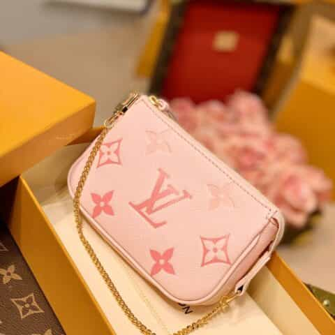 Louis Vuitton LV Mini Pochette Accessoires 手拿包 M80501腮红粉