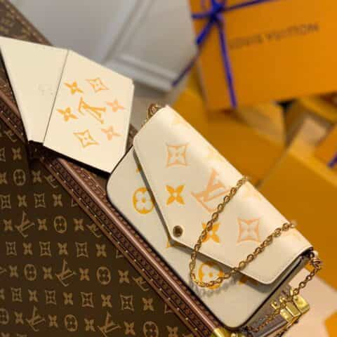 Louis Vuitton LV Félicie Pochette 三合一链条包 M80498香草黄