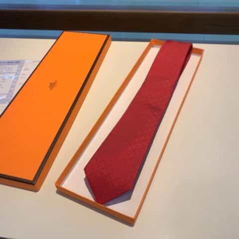 Hermes爱马仕男士菱形H格子100%顶级斜纹真丝领带