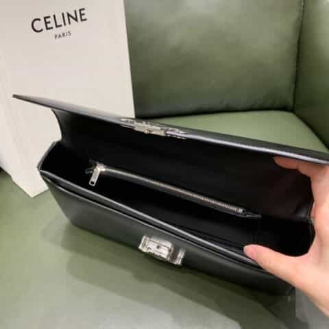 CELINE CHAIN BAG TRIOMPHE 凯旋门新版腋下包 197412黑色配银链