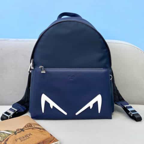 FENDI芬迪兰色尼龙和牛皮材质新款背包2377