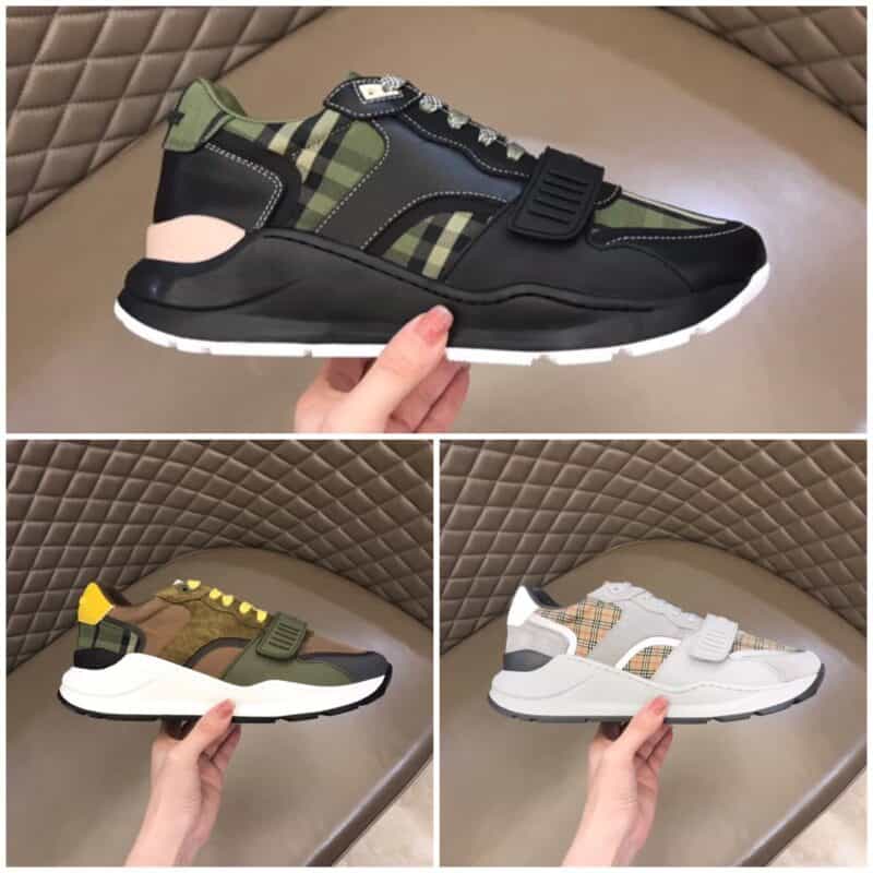 Burberry巴宝莉   原版格纹帆布2021男士增高运动鞋