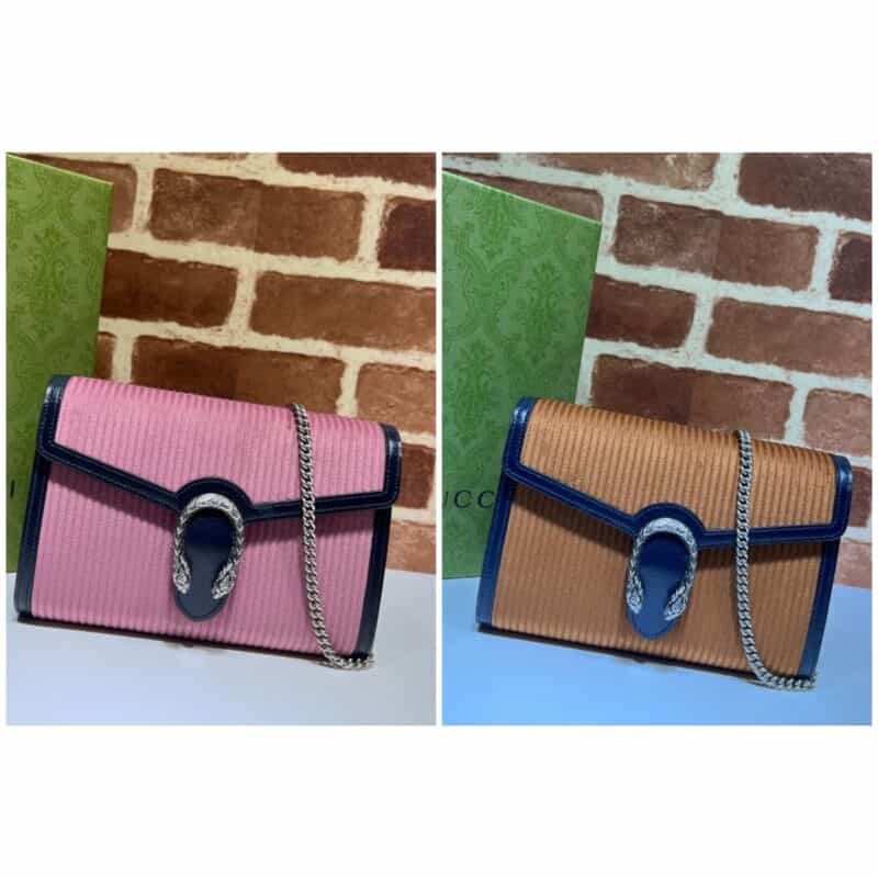 GUCCI古奇灯芯绒纯铜酒神头链条包401231