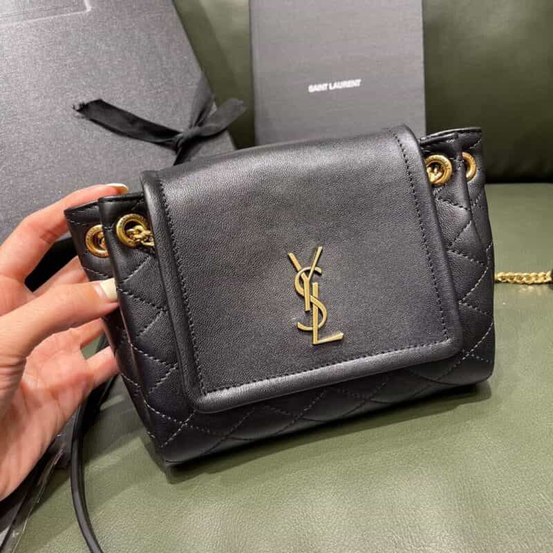 Saint laurent Ysl 𝐌𝐢𝐧𝐢 𝐍𝐨𝐥𝐢𝐭𝐚 复古翻盖包 672738黑色