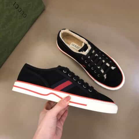 GUCCI古驰   G家  Tennis 1977秋冬低帮羊毛保暖休闲鞋