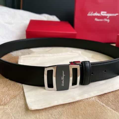 Ferragamo 菲拉格慕  精钢融合亚克力材质男士腰带3.5cm