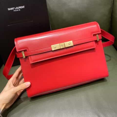 Saint laurent Ysl Manhattan大红色牙签纹曼哈顿法棍包579271