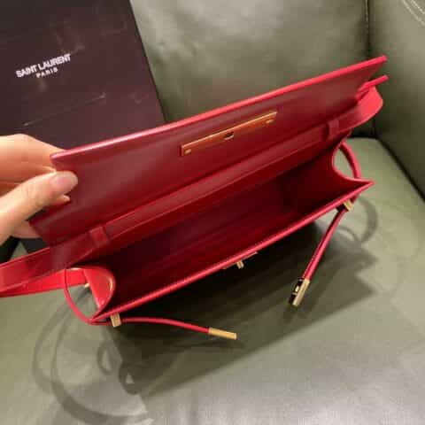 Saint laurent Ysl Manhattan大红色牙签纹曼哈顿法棍包579271