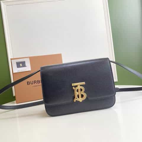 Burberry巴宝莉粒纹皮革装饰 Thomas Bur灵感专属标识肩背包