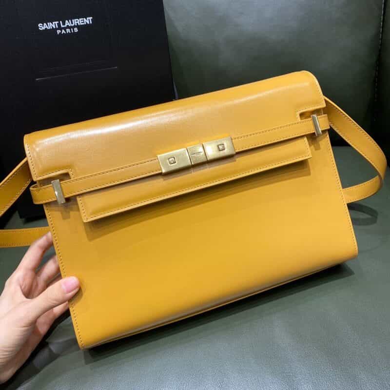 Saint laurent Ysl Manhattan姜黄色牙签纹曼哈顿法棍包579271