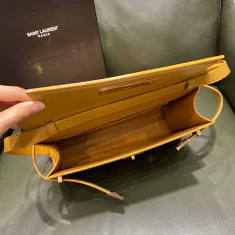 Saint laurent Ysl Manhattan姜黄色牙签纹曼哈顿法棍包579271