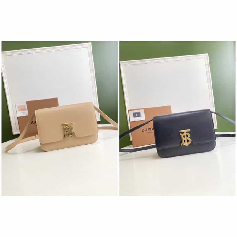 Burberry巴宝莉粒纹皮革装饰 Thomas Bur灵感专属标识肩背包