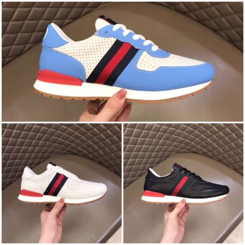 GUCCI古驰   进口压纹小牛皮G家男士GG运动鞋