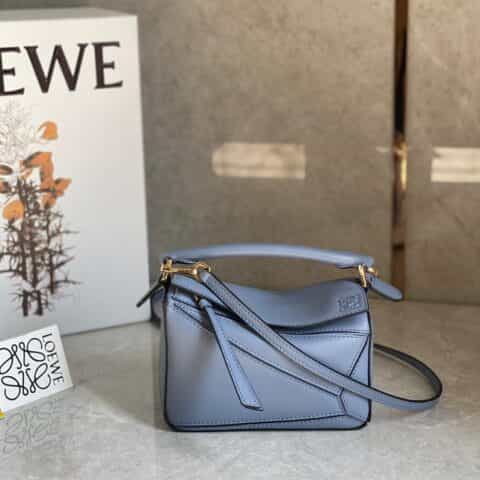 LOEWE罗意威 Mini Puzzle bag几何包 0338大西洋蓝18CM