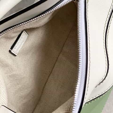 LOEWE罗意威 Mini Puzzle bag几何包 0338白绿黑拼色18CM