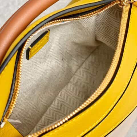 LOEWE罗意威 Mini Puzzle bag几何包 0338黄棕拼色18CM