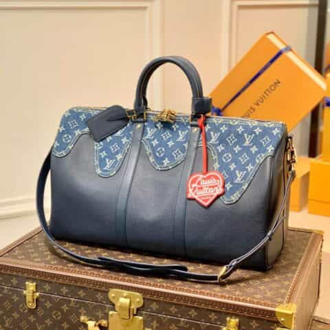 Louis Vuitton LV Keepall Bandoulière 50 牛仔旅行袋 M45975