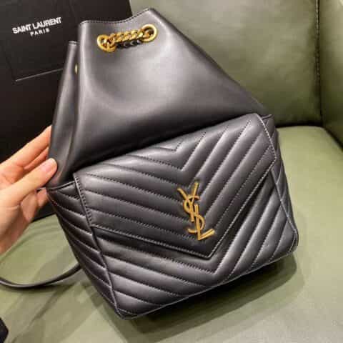 Saint laurent Ysl 𝐉𝐨𝐞 𝐛𝐚𝐜𝐤𝐩𝐚𝐜𝐤 “V”型绗缝双肩包 672609黑色