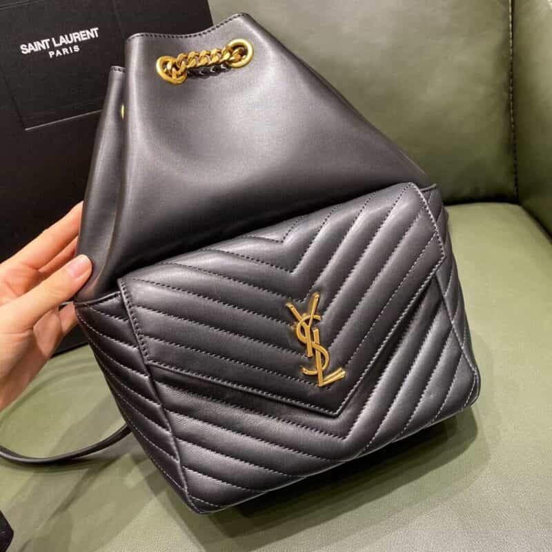 Saint laurent Ysl 𝐉𝐨𝐞 𝐛𝐚𝐜𝐤𝐩𝐚𝐜𝐤 “V”型绗缝双肩包 672609黑色