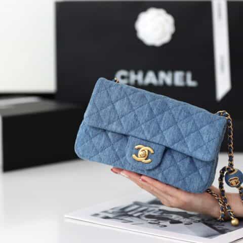 CHANEL Flap Bag CF金球牛仔布 AS1787