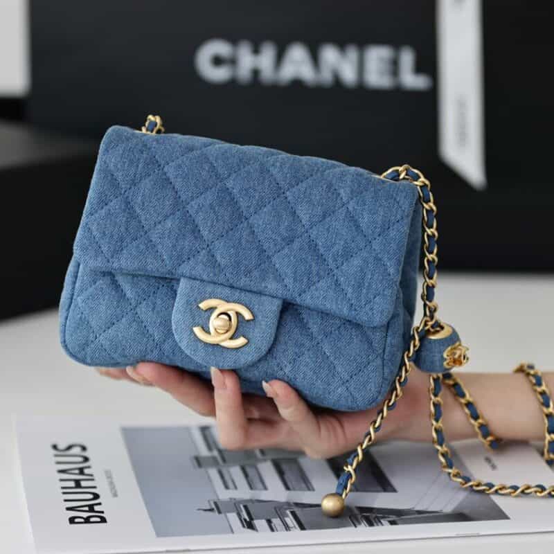 CHANEL Flap Bag CF金球牛仔布 AS1786