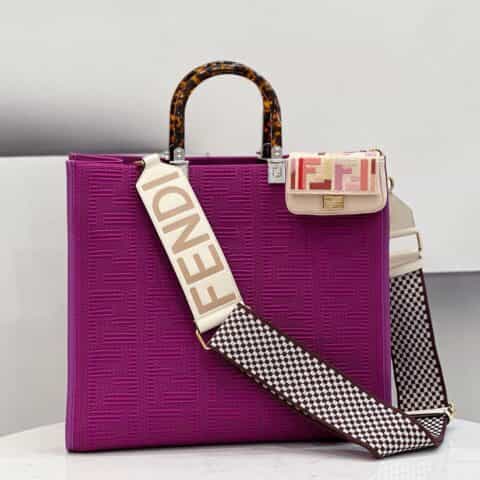 FENDI芬迪网眼布材质3D纹理FFtote手袋8528